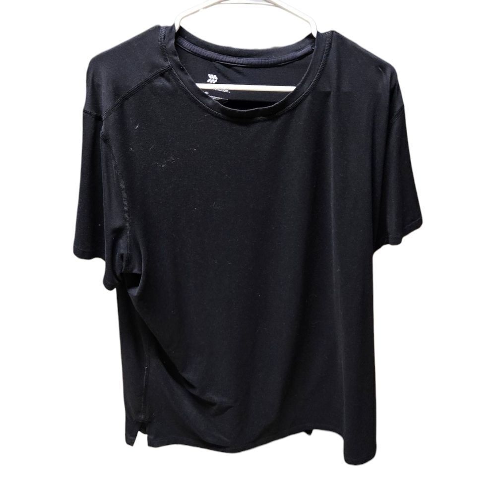 All in Motion Men's Black T-Shirt Super Soft Stretchy Jersey Knit Tee Pullover